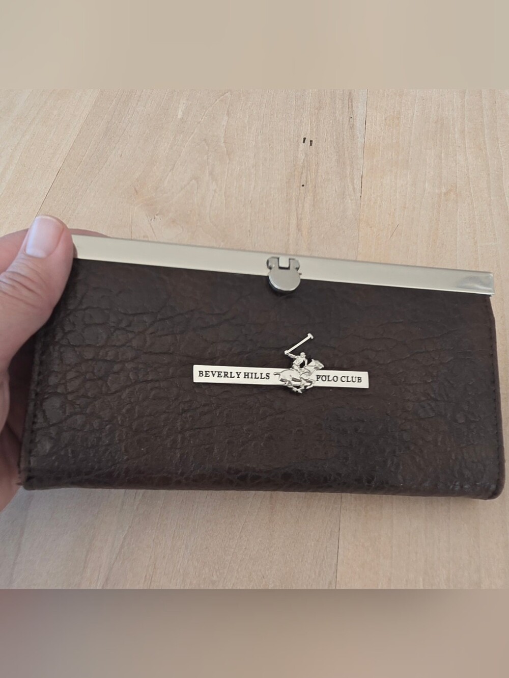 Beverly Hills Polo Club Faux Crocodile Brown Wallet Clutch
